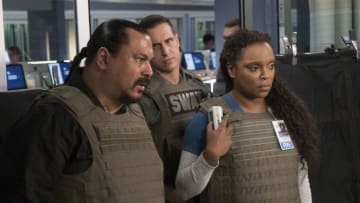 CHICAGO MED -- "Mirror Mirror" Episode 212 -- Pictured: (l-r) Gino Montesinos as Leo Ochoa, Marlyne Barrett as Maggie Lockwood -- (Photo by: Elizabeth Sisson/NBC)