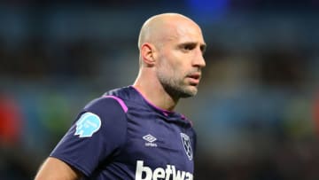 MANCHESTER, ENGLAND - FEBRUARY 19: Pablo Zabaleta of West Ham United looks on during the Premier League match between Manchester City and West Ham United at Etihad Stadium on February 19, 2020 in Manchester, United Kingdom. (Photo by Alex Livesey/Getty Images)