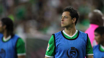 HOUSTON, TEXAS - JUNE 13: Javier Hernandez of Mexico looks on during a group C match between Mexico and Venezuela at NRG Stadium as part of Copa America Centenario US 2016 on June 13, 2016 in Houston, Texas, US. (Photo by Omar Vega/LatinContent/Getty Images)