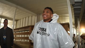 NEW ORLEANS, LA - FEBRUARY 17: Giannis Antetokounmpo #34 of the Milwaukee Bucks is seen during the NBA Cares as part of 2017 All-Star Weekend at the KaBOOM! Rebuilding Together on February 17, 2017 in New Orleans, Louisiana. NOTE TO USER: User expressly acknowledges and agrees that, by downloading and/or using this photograph, user is consenting to the terms and conditions of the Getty Images License Agreement. Mandatory Copyright Notice: Copyright 2017 NBAE (Photo by Andrew D. Bernstein/NBAE via Getty Images)