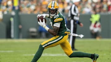 GREEN BAY, WISCONSIN - DECEMBER 08: Geronimo Allison #81 of the Green Bay Packers runs with the ball in the fourth quarter against the Washington Redskins at Lambeau Field on December 08, 2019 in Green Bay, Wisconsin. (Photo by Dylan Buell/Getty Images)
