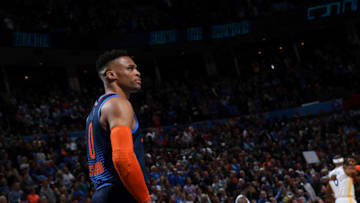OKC Thunder guard Russell Westbrook (Photo by Noah Graham/NBAE via Getty Images)
