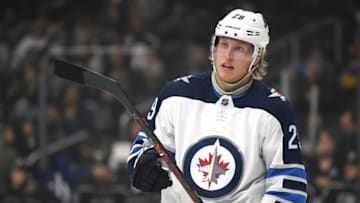 LOS ANGELES, CALIFORNIA - MARCH 18: Patrik Laine #29 of the Winnipeg Jets during a 3-1 win over the Los Angeles Kings at Staples Center on March 18, 2019 in Los Angeles, California. (Photo by Harry How/Getty Images)