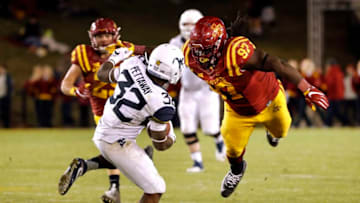 AMES, IA - NOVEMBER 26: Defensive lineman Demond Tucker