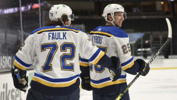 St. Louis Blues Jordan Kyrou (25)Mandatory Credit: Kelvin Kuo-USA TODAY Sports