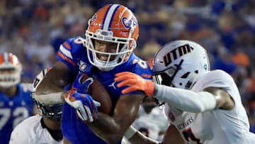GAINESVILLE, FLORIDA - SEPTEMBER 07: Trevon Grimes #8 of the Florida Gators runs for yardage during the game against the Tennessee Martin Skyhawks at Ben Hill Griffin Stadium on September 07, 2019 in Gainesville, Florida. (Photo by Sam Greenwood/Getty Images)