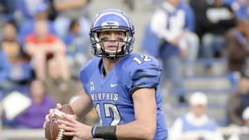 Nov 22, 2014; Memphis, TN, USA; Memphis Tigers quarterback Paxton Lynch (12) during the game against the South Florida Bulls at Liberty Bowl Memorial Stadium. Mandatory Credit: Justin Ford-USA TODAY Sports