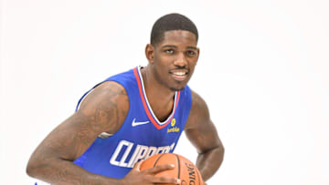 PLAYA VISTA, CA - SEPTEMBER 24: Los Angeles Clippers' Jawun Evans (1) poses for a picture during the team's media day in Playa Vista, CA, on Monday, Sep 24, 2018. (Photo by Jeff Gritchen/Digital First Media/Orange County Register via Getty Images)