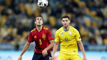 KYIV, UKRAINE - OCTOBER 13: Sergio Reguilon of Spain in action during the UEFA Nations League group stage match between Ukraine and Spain at NSK Olmpiyskiy on October 13, 2020 in Kyiv, Ukraine. (Photo by Quality Sport Images/Getty Images)
