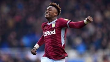 BIRMINGHAM, ENGLAND - MARCH 10: Tammy Abraham of Aston Villa celebrates at full-time during the Sky Bet Championship match between Birmingham City v Aston Villa at St Andrew's Trillion Trophy Stadium on March 10, 2019 in Birmingham, England. (Photo by Nathan Stirk/Getty Images)