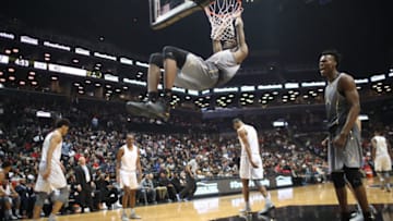 NEW YORK, NEW YORK - April 14: Mitchell Robinson #24 W. Kentucky dunks during the Jordan Brand Classic, National Boys Team All-Star basketball game at The Barclays Center on April 14, 2017 in New York City. (Photo by Tim Clayton/Corbis via Getty Images)