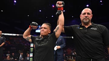 UTICA, NY - JUNE 01: Sijara Eubanks celebrates after defeating Lauren Murphy in their women's flyweight fight during the UFC Fight Night event at the Adirondack Bank Center on June 1, 2018 in Utica, New York. (Photo by Josh Hedges/Zuffa LLC/Zuffa LLC via Getty Images)
