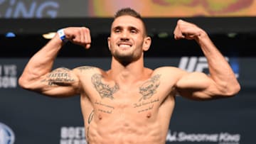 NEW ORLEANS, LA - JUNE 05: Christos Giagos weighs in during the UFC weigh-in at the Smoothie King Center on June 5, 2015 in New Orleans, Louisiana. (Photo by Josh Hedges/Zuffa LLC/Zuffa LLC via Getty Images)