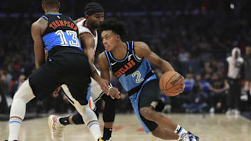 LOS ANGELES, CALIFORNIA - JANUARY 14: Collin Sexton #2 of the Cleveland Cavaliers dribbles the ball during the second half of a game against the Los Angeles Clippers at Staples Center on January 14, 2020 in Los Angeles, California. NOTE TO USER: User expressly acknowledges and agrees that, by downloading and/or using this photograph, user is consenting to the terms and conditions of the Getty Images License Agreement (Photo by Sean M. Haffey/Getty Images)
