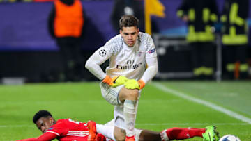 DORTMUND, GERMANY - MARCH 08: Goalkeeper Ederson of Benfica and Nelson Semedo of Benfica looks dejected during the UEFA Champions League Round of 16: Second Leg match between Borussia Dortmund and SL Benfica at Signal Iduna Park on March 08, 2017 in Dortmund, Germany. (Photo by TF-Images/Getty Images)