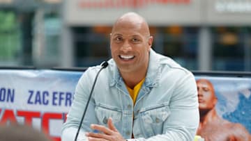 BERLIN, GERMANY - MAY 30: Dwayne Johnson is seen on stage at the 'Baywatch' Photo Call at Sony Centre on May 30, 2017 in Berlin, Germany. (Photo by Andreas Rentz/Getty Images for Paramount Pictures)