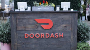 LOS ANGELES, CALIFORNIA - MAY 08: A view of general atmosphere at the Doordash booth at 'Night Market' presented by The Los Angeles Times on May 08, 2019 in Los Angeles, California. (Photo by Tibrina Hobson/Getty Images for Los Angeles Times Food Bowl)