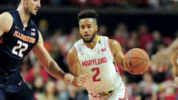 Dec 27, 2016; College Park, MD, USA; Maryland Terrapins guard Melo Trimble (2) dribbles the ball in the second half against the Illinois Fighting Illini at Xfinity Center. Mandatory Credit: Evan Habeeb-USA TODAY Sports