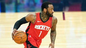 Houston Rockets guard John Wall (1) handles the ball during the first quarter against the Golden State Warriors(Darren Yamashita-USA TODAY Sports)