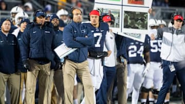 UNIVERSITY PARK, PA - NOVEMBER 26: Head coach James Franklin of the Penn State Nittany Lions watches game action from the sideline during the first half against the Michigan State Spartans on November 26, 2016 at Beaver Stadium in University Park, Pennsylvania. (Photo by Brett Carlsen/Getty Images)