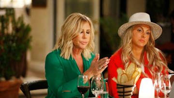 THE REAL HOUSEWIVES OF ORANGE COUNTY -- "Italian Night Fight" Episode 1310 -- Pictured: (l-r) Vicki Gunvalson, Gina Kirschenheiter -- (Photo by: Phillip Faraone/Bravo)