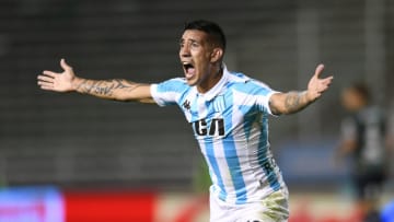 MAR DEL PLATA, ARGENTINA - JANUARY 14: Ricardo Centurion of Racing Club reacts during a friendly match between Racing Club and Gimnasia y Esgrima La Plata at Estadio Jose Maria Minella on January 14, 2019 in Mar del Plata, Argentina. (Photo by Gustavo Garello/Jam Media/Getty Images)
