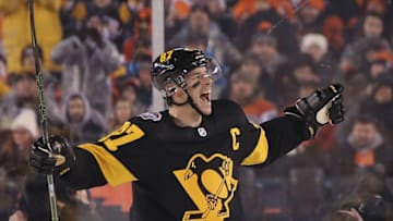 Sidney Crosby #87 of the Pittsburgh Penguins. (Photo by Bruce Bennett/Getty Images)