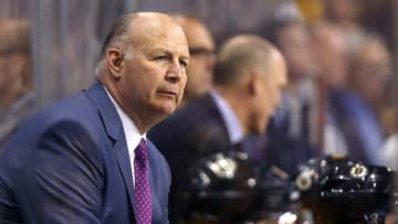 Mar 24, 2016; Boston, MA, USA; Boston Bruins head coach Claude Julien looks on during the third period of the Florida Panthers 4-1 win over the Boston Bruins at TD Garden. Mandatory Credit: Winslow Townson-USA TODAY Sports