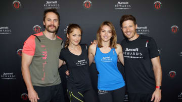 RICHMOND, IL - JUNE 11: Taylor Kitsch, Minka Kelly, Aimee Teegarden and Zach Gilford attend as Marriott Rewards reunites Taylor Kitsch, Minka Kelly, Zach Gilford and Aimee Teegarden of "Friday Night Lights" for Spartan Super Race on June 11, 2016 in Richmond, Illinois. (Photo by Tasos Katopodis/Getty Images for Marriott Rewards)