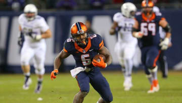 Nov 28, 2015; Chicago, IL, USA; Illinois Fighting Illini running back Josh Ferguson (6) runs with the ball during the second half against the Northwestern Wildcats at Soldier Field. Northwestern won 24-14. Mandatory Credit: Dennis Wierzbicki-USA TODAY Sports