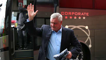 MIDDLESBROUGH, ENGLAND - MAY 12: Steve Bruce, Manager of Aston Villa arrives at the stadium prior to the Sky Bet Championship Play Off Semi Final First Leg match between Middlesbrough and Aston Villa at Riverside Stadium on May 12, 2018 in Middlesbrough, England. (Photo by Alex Livesey/Getty Images)