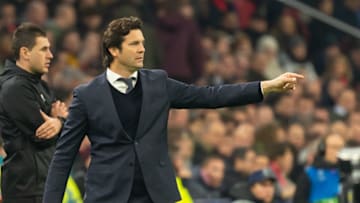 AMSTERDAM, NETHERLANDS - FEBRUARY 13: Head coach Santiago Solari of Real Madrid gestures during to the UEFA Champions League Round of 16 First Leg match between Ajax and Real Madrid at Johan Cruyff Arena on February 13, 2019 in Amsterdam, Netherlands. (Photo by TF-Images/TF-Images via Getty Images)