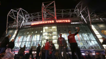 MANCHESTER, ENGLAND - OCTOBER 31: Manchester United fans arrive ahead of the UEFA Champions League group A match between Manchester United and SL Benfica at Old Trafford on October 31, 2017 in Manchester, United Kingdom. (Photo by John Peters/Man Utd via Getty Images)