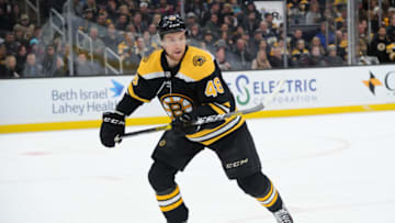 BOSTON, MA - NOVEMBER 16: Matt Grzelcyk #48 of the Boston Bruins skates against the Washington Capitals at the TD Garden on November 16, 2019 in Boston, Massachusetts. (Photo by Steve Babineau/NHLI via Getty Images)