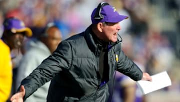 MINNEAPOLIS, MN - NOVEMBER 2: Head coach Mike Zimmer of the Minnesota Vikings reacts to a call during the game against the Washington Redskins on November 2, 2014 at TCF Bank Stadium in Minneapolis, Minnesota. The Vikings defeated the Redskins 29-26. (Photo by Hannah Foslien/Getty Images)
