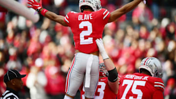 Chris Olave #2 of the Ohio State Buckeyes (Photo by Emilee Chinn/Getty Images)