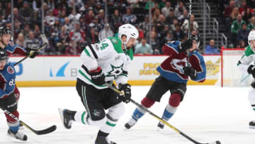 DENVER, CO - NOVEMBER 22: Jamie Benn #14 of the Dallas Stars shoots against the Colorado Avalanche at the Pepsi Center on November 22, 2017 in Denver, Colorado. The Avalanche defeated the Stars 3-0. (Photo by Michael Martin/NHLI via Getty Images)