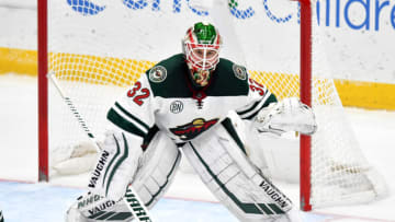 ANAHEIM, CA - NOVEMBER 09: Minnesota Wild goalie Alex Stalock (32) in action during the second period of a game against the Anaheim Ducks played on November 11, 2018 at the Honda Center in Anaheim, CA. (Photo by John Cordes/Icon Sportswire via Getty Images)
