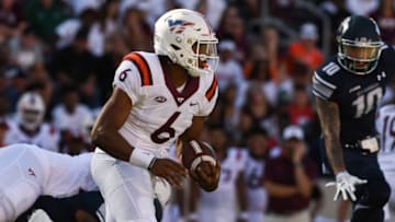 BLACKSBURG, VA - SEPTEMBER 23: Quarterback AJ Bush