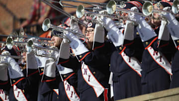 CHAMPAIGN, IL - NOVEMBER 14: Members of the Illinois Fighting Illini band perform during a game between the Illini and the Ohio State Buckeyes at Memorial Stadium on November 14, 2015 in Champaign, Illinois.