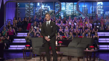 THE BACHELORETTE - Rachel and Gabby reunite with 14 of the most unforgettable men from this season. But first, Aven’s spooky hometown date in Salem, Massachusetts, will be revealed! Once seated together for the first time since the show premiered, the former suitors kick off the night by addressing the controversies surrounding Hayden and Chris, but will either of them show up to atone for their actions? Later, the women of the hour, Gabby and Rachel, answer burning questions from their former flames and welcome the stars of Universal Pictures’ “Bros,” Billy Eichner and Luke Macfarlane, to the stage to join in on the action on an all-new episode of “The Bachelorette,” airing, MONDAY, AUG. 29 (8:00-10:01 p.m. EDT) on ABC. (ABC/Craig Sjodin)JESSE PALMER