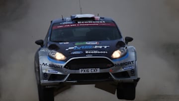 French driver Eric Camilli and co-driver Benjamin Veillas compete with their Ford Fiesta R5 during the third day of the 2017 FIA World Rally Championship in Leon, Guanajuato state, Mexico on March 11, 2017. / AFP PHOTO / PEDRO PARDO (Photo credit should read PEDRO PARDO/AFP/Getty Images)