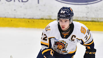BOISBRIAND, QC - OCTOBER 29: Mavrik Bourque #22 of the Shawinigan Cataractes skates against the Blainville-Boisbriand Armada during the third period at Centre d'Excellence Sports Rousseau on October 29, 2021 in Boisbriand, Quebec, Canada. The Shawinigan Cataractes defeated the Blainville-Boisbriand Armada 5-4. (Photo by Minas Panagiotakis/Getty Images)