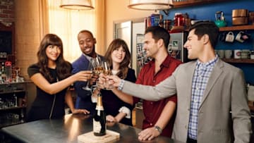 NEW GIRL: L-R: Hannah Simone, Lamorne Morris, Zooey Deschanel, Jake Johnson and Max Greenfield in the season seven premiere of NEW GIRL airing Tuesday, April 10 (9:30-10:00 PM ET/PT)on FOX. (Photo by FOX via Getty Images)