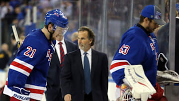 NEW YORK, NY - MAY 21: Head Coach John Tortorella of the New York Rangers walks off the ice after losing to the Boston Bruins in Game Three of the Eastern Conference Semifinals during the 2013 NHL Stanley Cup Playoffs at Madison Square Garden on May 21, 2013 in New York City. The Boston Bruins defeated the New York Rangers 2-1. (Photo by Bruce Bennett/Getty Images)