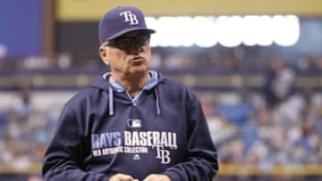 The Chicago Cubs are reportedly in talks to hire one of the MLB's best manager, former Tampa Bay Rays' skipper Joe Maddon Mandatory Credit: Kim Klement-USA TODAY Sports