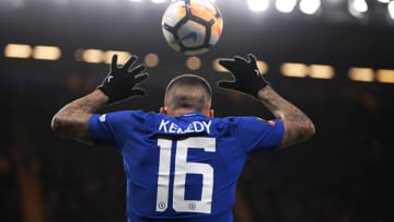 LONDON, ENGLAND - JANUARY 17: Kenedy of Chelsea takes a throw in during The Emirates FA Cup Third Round Replay between Chelsea and Norwich City at Stamford Bridge on January 17, 2018 in London, England. (Photo by Mike Hewitt/Getty Images)