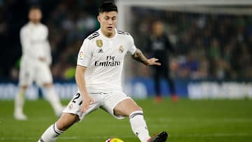 SEVILLA, SPAIN - JANUARY 13: Cristo Gonzalez of Real Madrid during the La Liga Santander match between Real Betis Sevilla v Real Madrid at the Estadio Benito Villamarin on January 13, 2019 in Sevilla Spain (Photo by Erwin Spek/Soccrates/Getty Images)