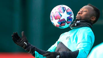 Liverpool's Guinean midfielder Naby Keita controls the ball during a training session at Melwood in Liverpool, north west England on February 17, 2020, on the eve of their UEFA Champions League round of 16 first leg football match against Atletico Madrid. (Photo by Lindsey Parnaby / AFP) (Photo by LINDSEY PARNABY/AFP via Getty Images)