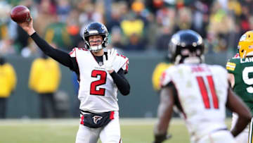 Atlanta Falcons quarterback Matt Ryan (2) throws across the middle t0 wide receiver Julio Jones (11) against the Packers Sunday, December 9, 2018 at Lambeau Field in Green Bay, Wis. Jim Matthews/USA TODAY NETWORK-Wis49 110918 Pack V Falcons 5825